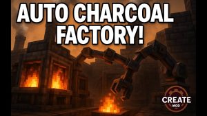 Fully Automatic Charcoal Factory in Create Mod! | Powering 9 Blaze Burners with Ease!